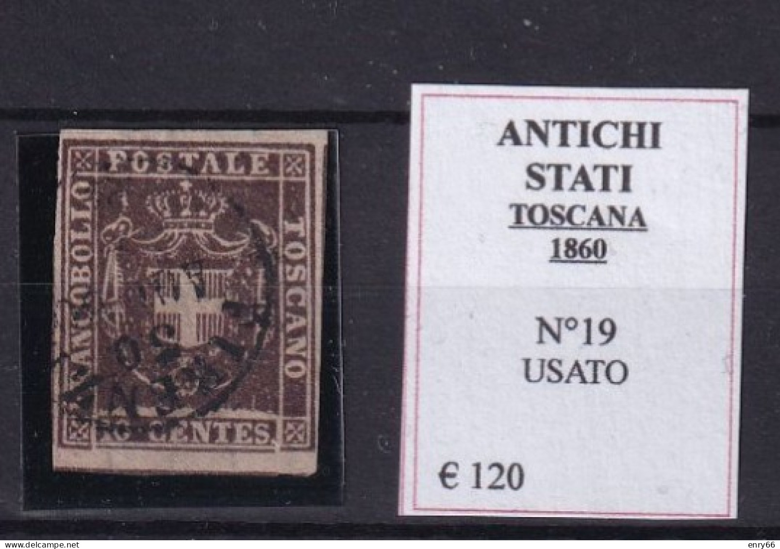 TOSCANA 1860  N°19 USATO - Toskana
