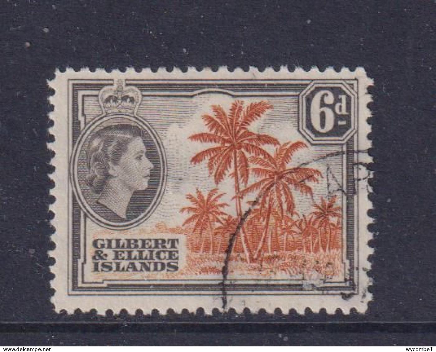 GILBERT AND ELLICE ISLANDS  - 1956-62 Elizabeth II 6d Used As Scan - Isole Gilbert Ed Ellice (...-1979)