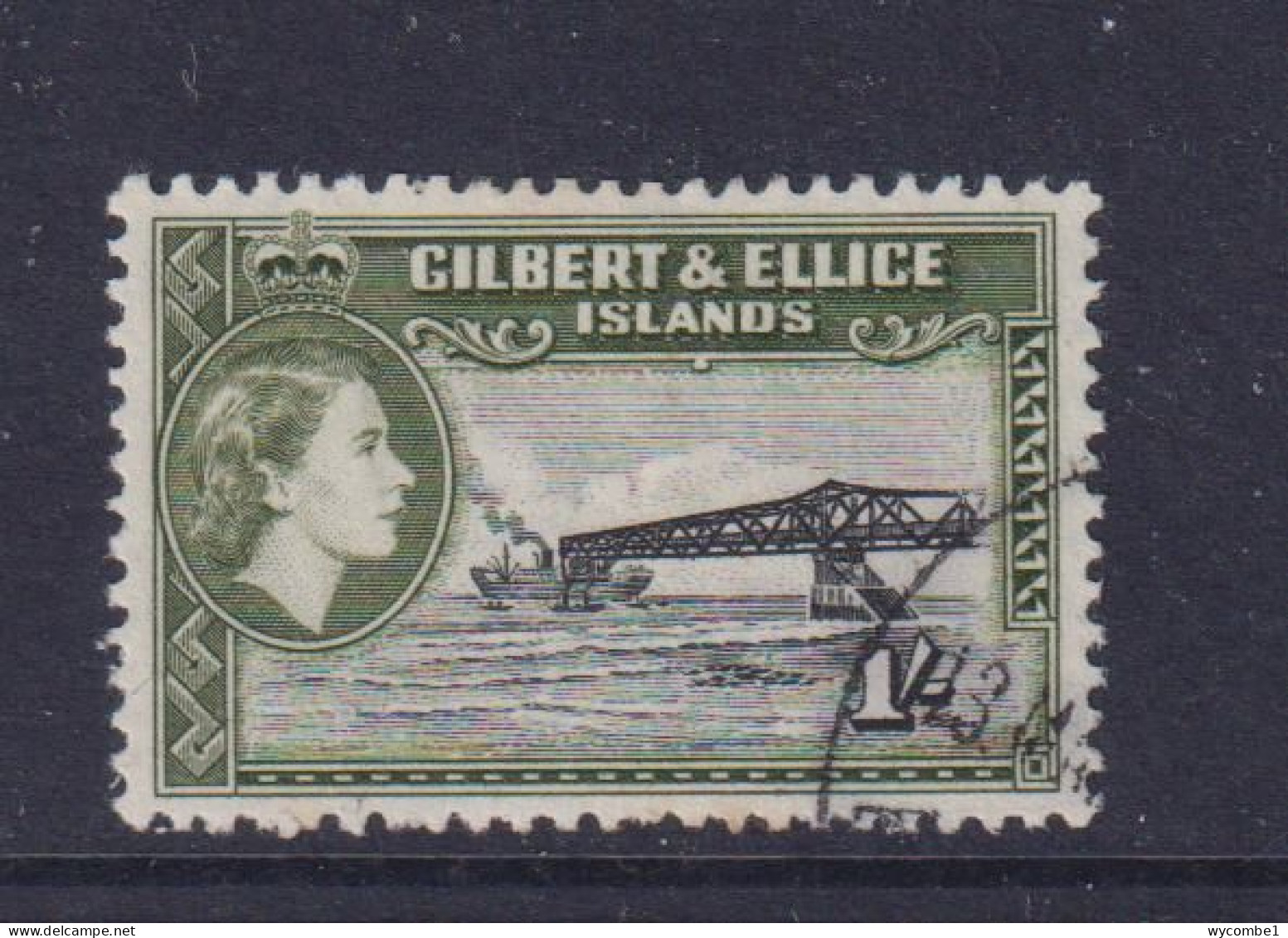 GILBERT AND ELLICE ISLANDS  - 1956-62 Elizabeth II 1s Used As Scan - Isole Gilbert Ed Ellice (...-1979)