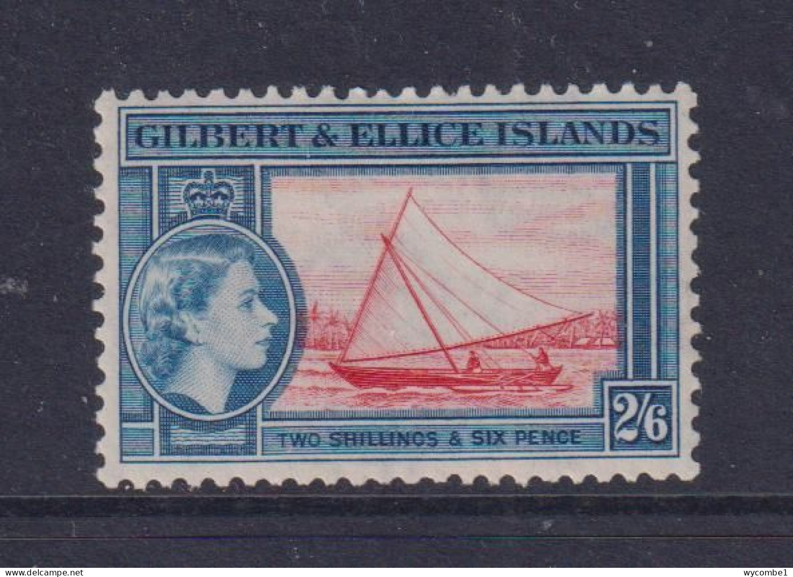 GILBERT AND ELLICE ISLANDS  - 1956-62 Elizabeth II 2s6d Hinged Mint - Isole Gilbert Ed Ellice (...-1979)