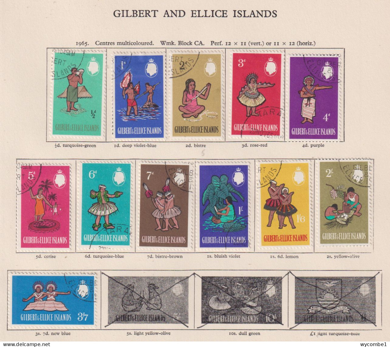 GILBERT AND ELLICE ISLANDS  - 1965 Pictorial Definitives Set To 3s7d Used As Scan - Gilbert & Ellice Islands (...-1979)