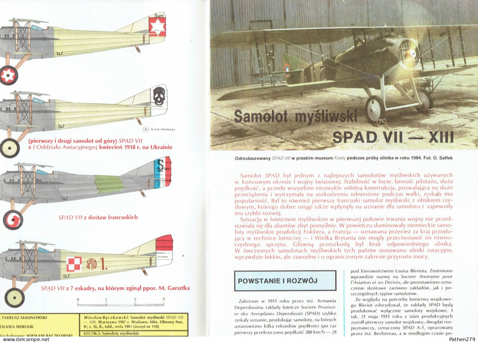 Typy Broni I Uzbrojenia N° 114 - Revue D'armes Et Armements Polonaise - SPAD VII à XIII - 1986 - Luchtvaart