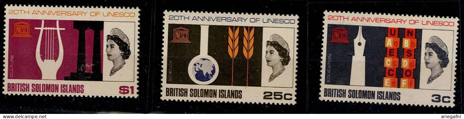 BRITISH SOLOMON ISLANDS 1966 UNESCO MI No 158-60 MNH VF!! - Isole Salomone (...-1978)