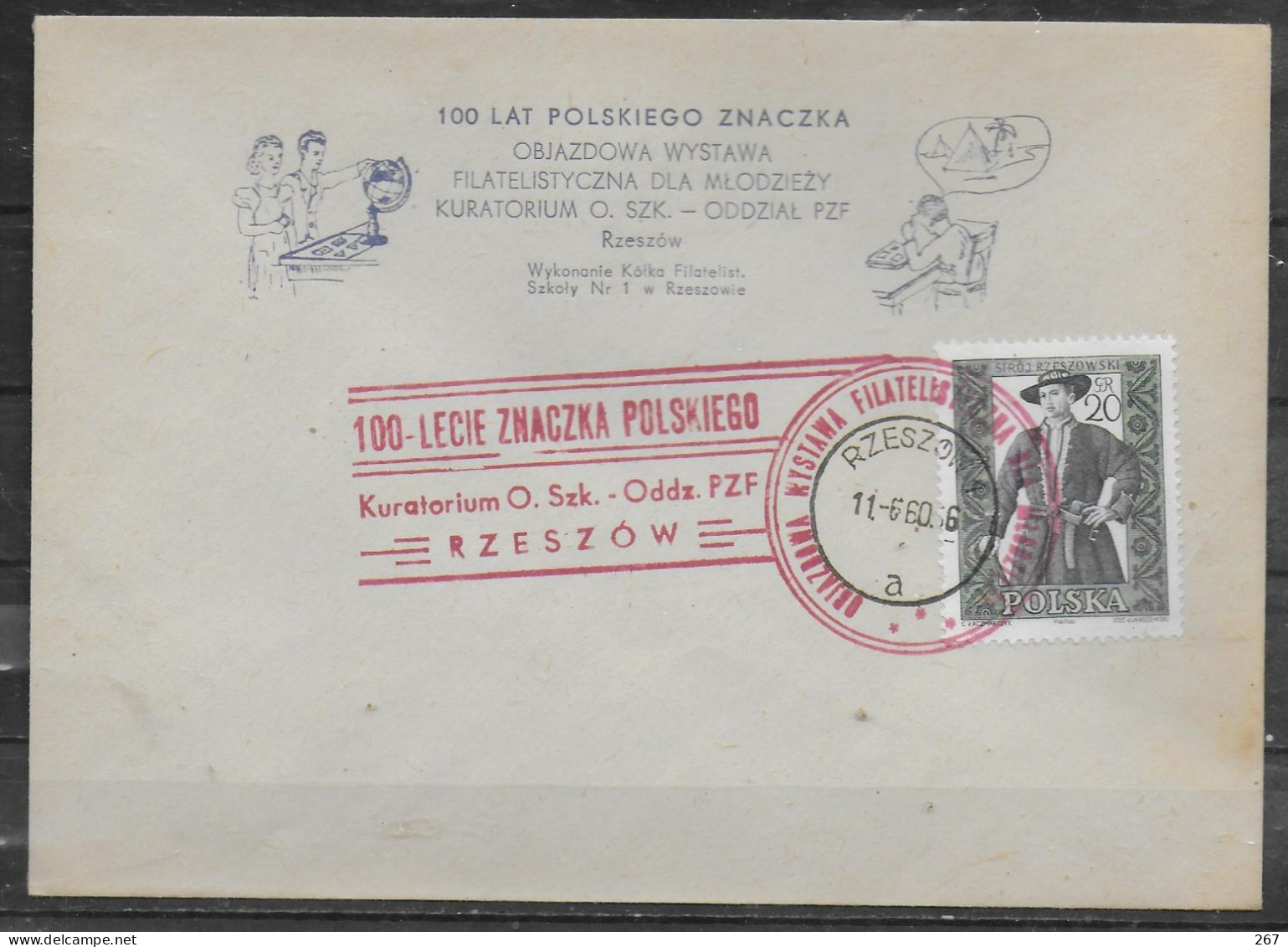 POLOGNE  Lettre 1960 Rzeszow  100 Ans De  Poste - Lettres & Documents