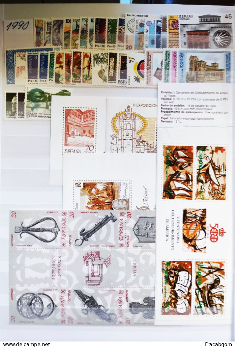 Spain 1976-1999 24 Complete Years MNH In Stock Book - Blocs & Feuillets