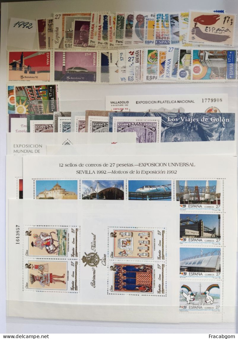 Spain 1976-1999 24 complete years MNH in stock book