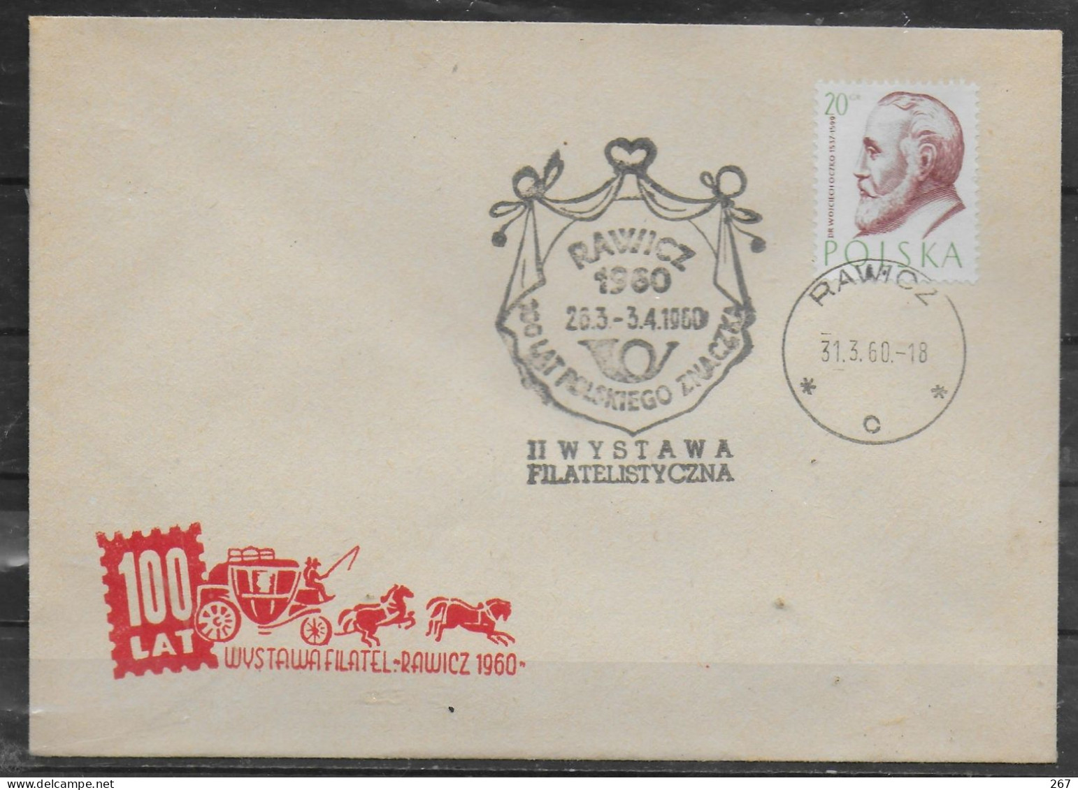 POLOGNE  Lettre 1960 Rawicz 100 Ans De  Poste Medecin Oczko - Covers & Documents