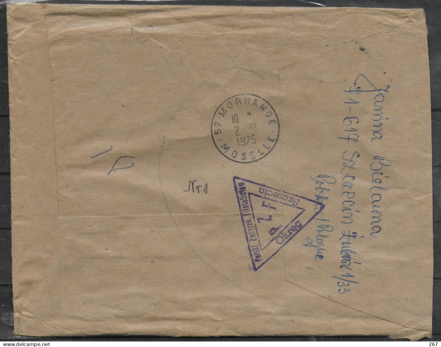 POLOGNE  Lettre Recommandée 1975 Peche Fleurs - Cartas & Documentos