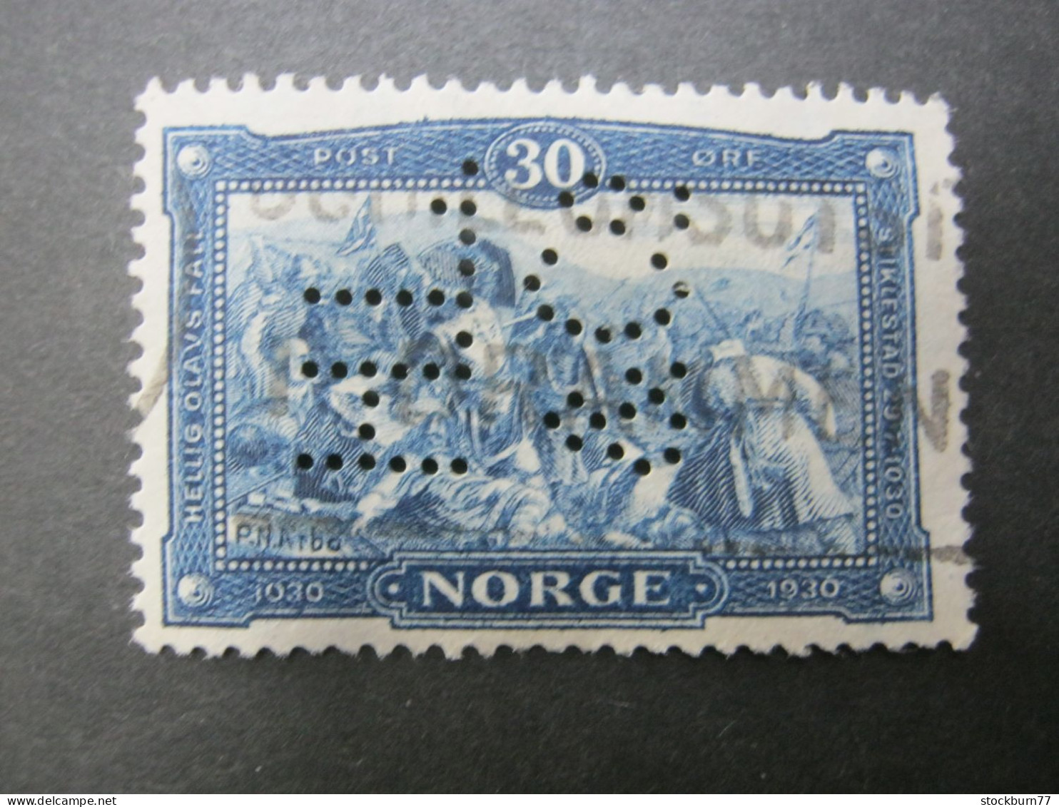 NORWEGEN   ,       Firmenlochung , Perfin , 2 Scans - Gebraucht