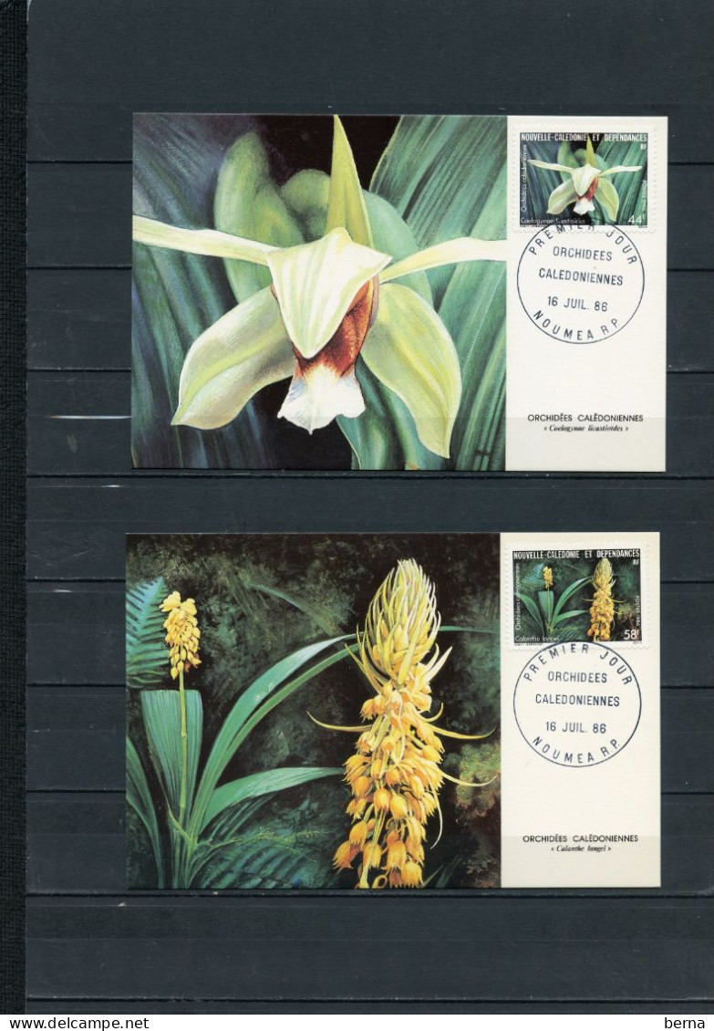 NOUVELLE CALEDONIE 2 CARTES MAXIMUM 520/521 ORCHIDEES - Tarjetas – Máxima