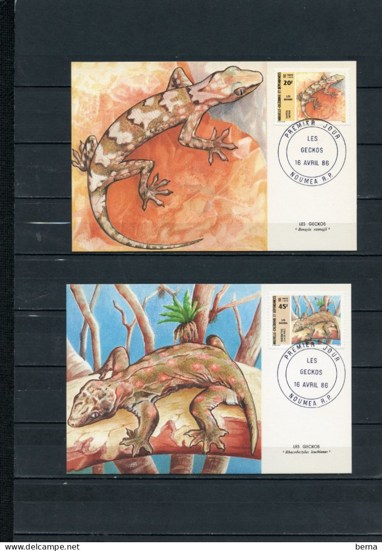 NOUVELLE CALEDONIE 2 CARTES MAXIMUM 516/517 GECKOS - Maximumkarten