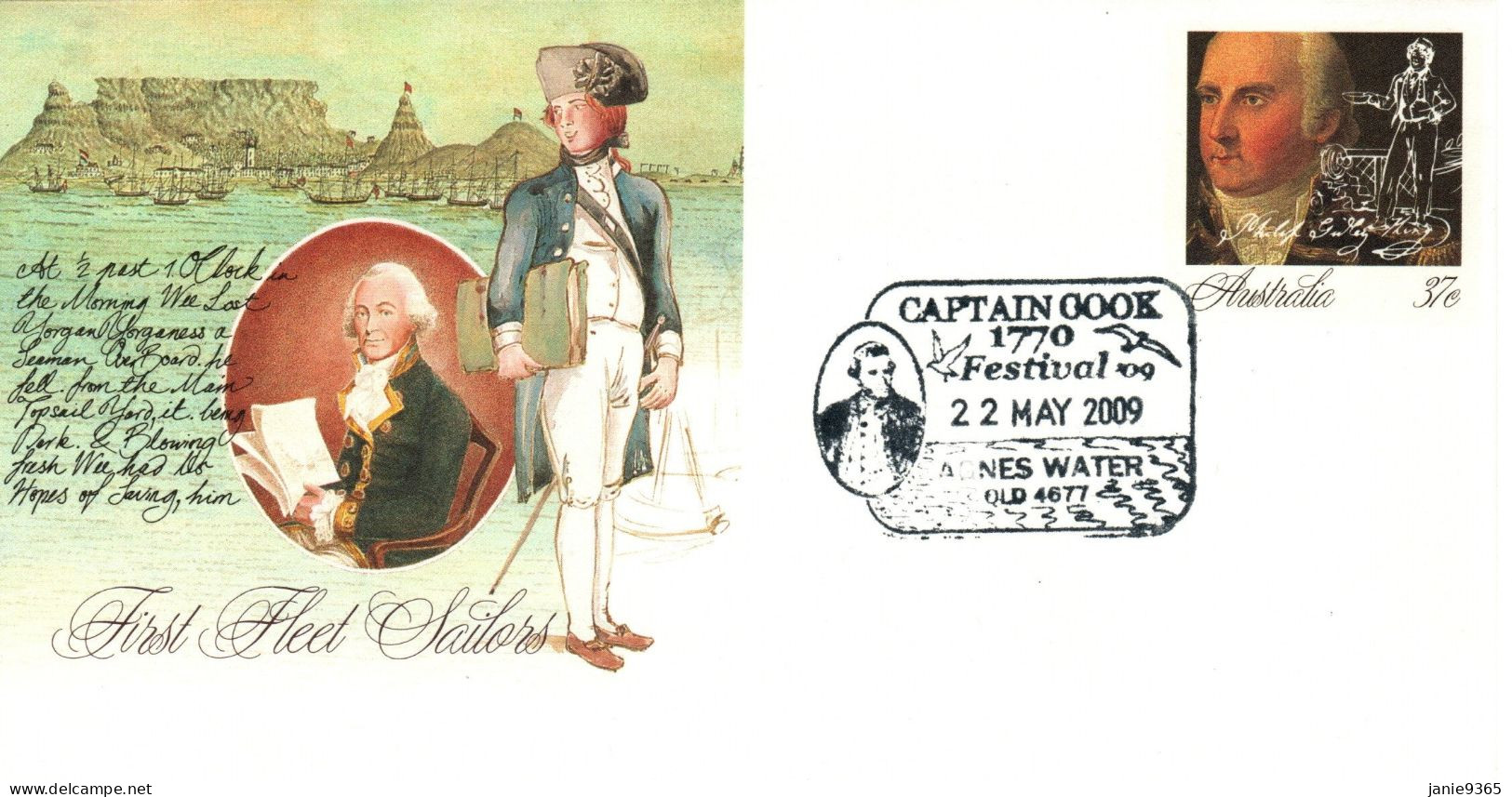 Australia 2009 ,Captain Cook Festival,Agnes Water Postmark,souvenir Cover - Storia Postale