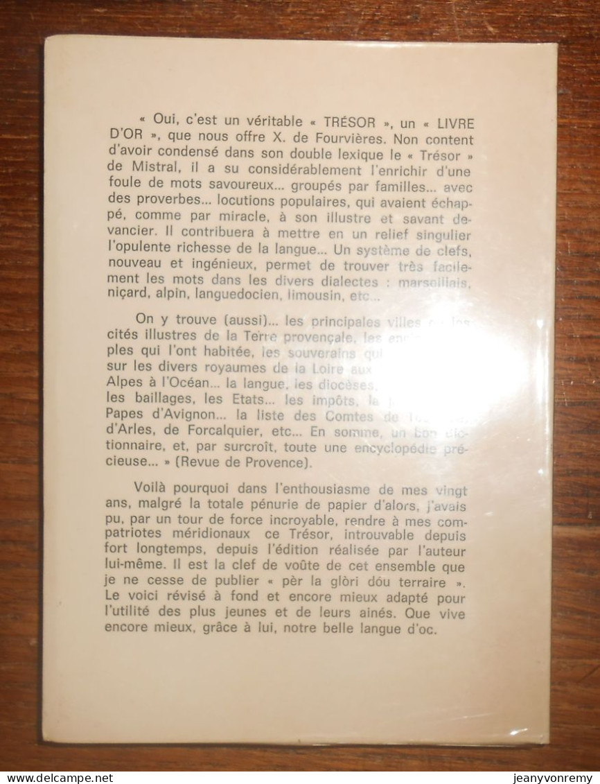 Lou Pichot Tresor. Dictionnaire. Provençal-français Et Français-Provençal.1987. - Corse