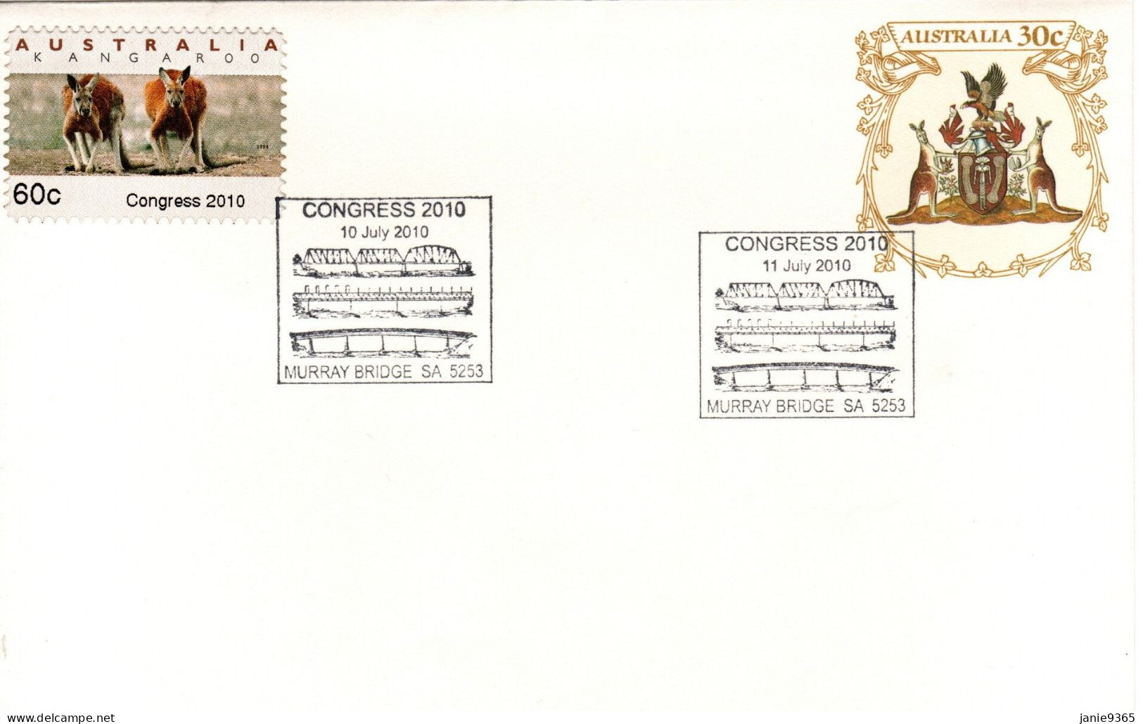 Australia 2010 Congress 2010,souvenir Cover - Cartas & Documentos