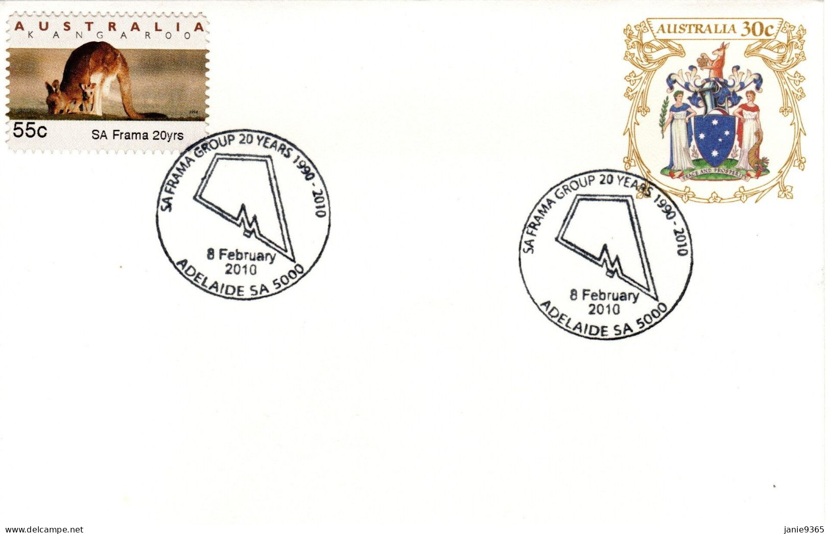 Australia 2010 SA Frama Group 20 Years,souvenir Cover - Lettres & Documents