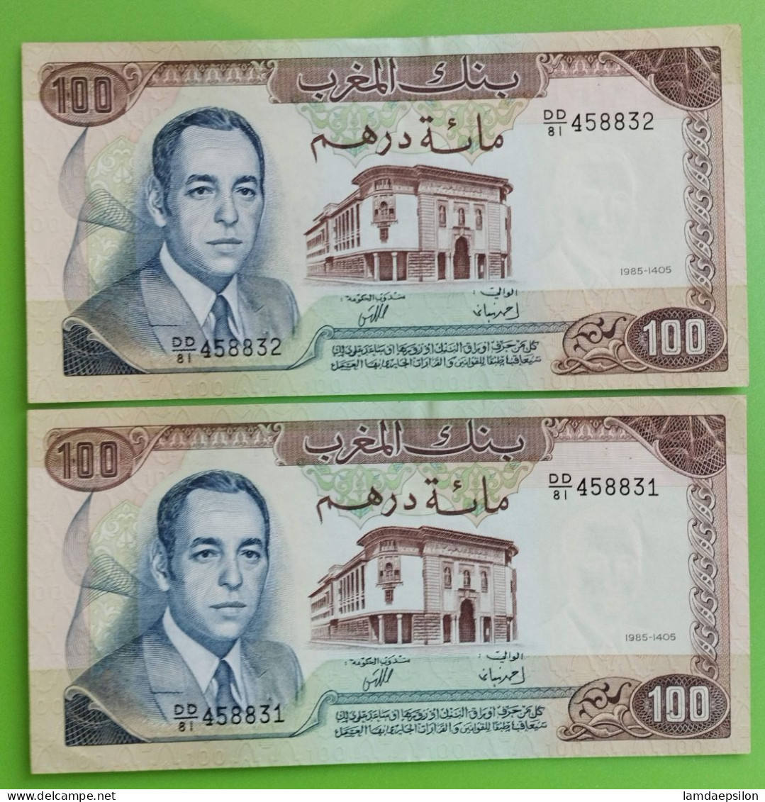 MAROC MOROCCO MARRUECOS BANQUE AL MAGHREB  100 DIRHAMS 1985 AUNC  /COMME NEUFS - Maroc