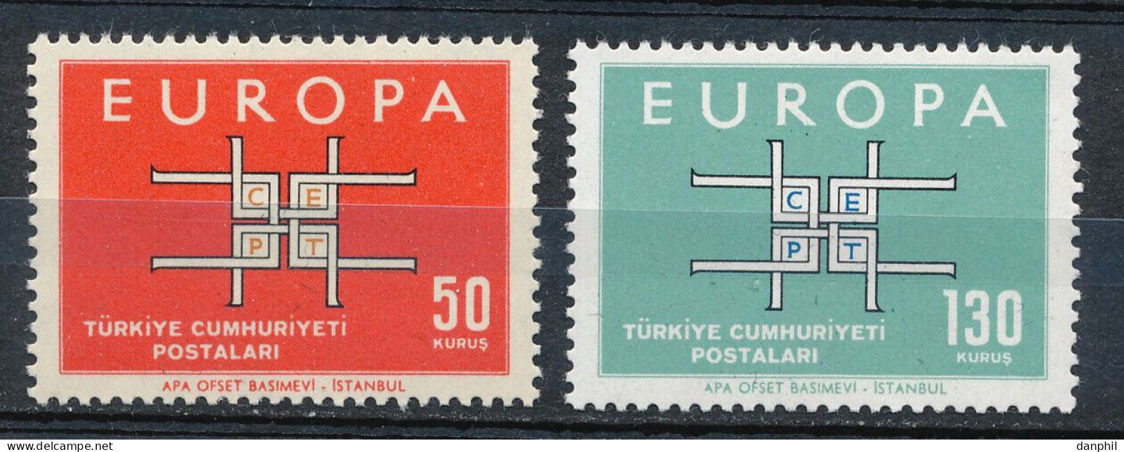Turkey 1963 Europa CEPT (**) Mi 1888-89 - €1,50,-; Y&T 1672-73 - €1,50 - Unused Stamps