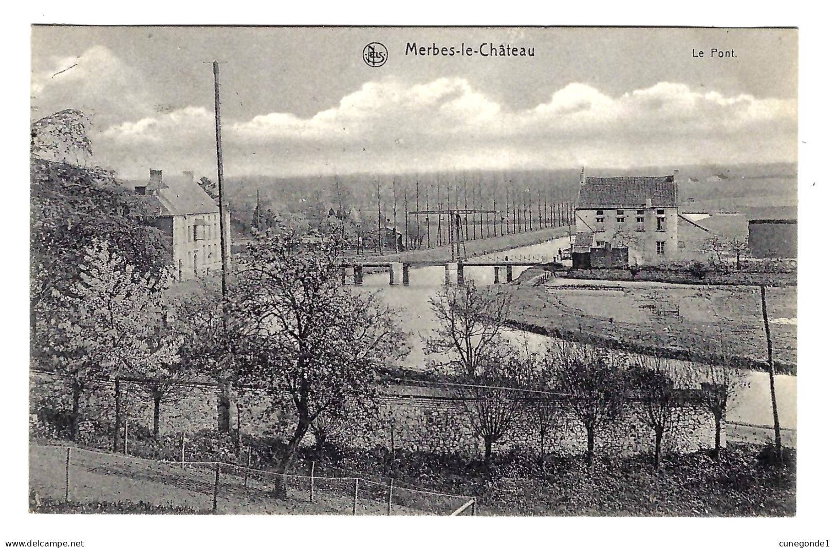 CPA MERBES LE CHATEAU : Le Pont - Circulée En 1908 Vers Heyst - Impr. Caussin, Merbes-le-Château - 2 Scans - Merbes-le-Chateau