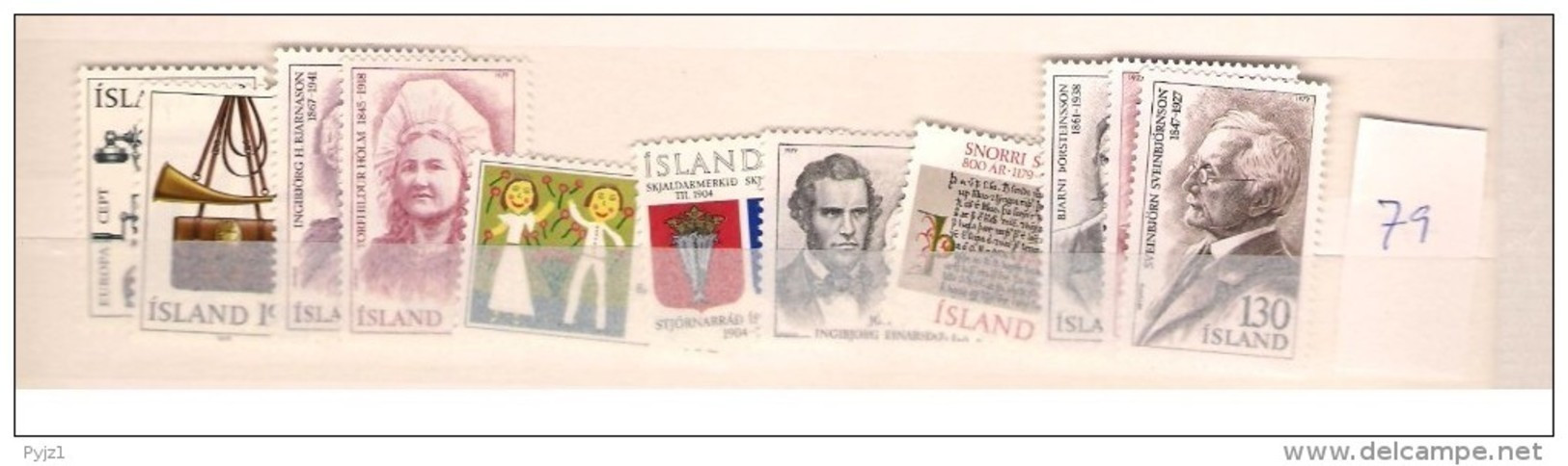 1979 MNH Iceland, Island, Year Complete, Posffris - Années Complètes