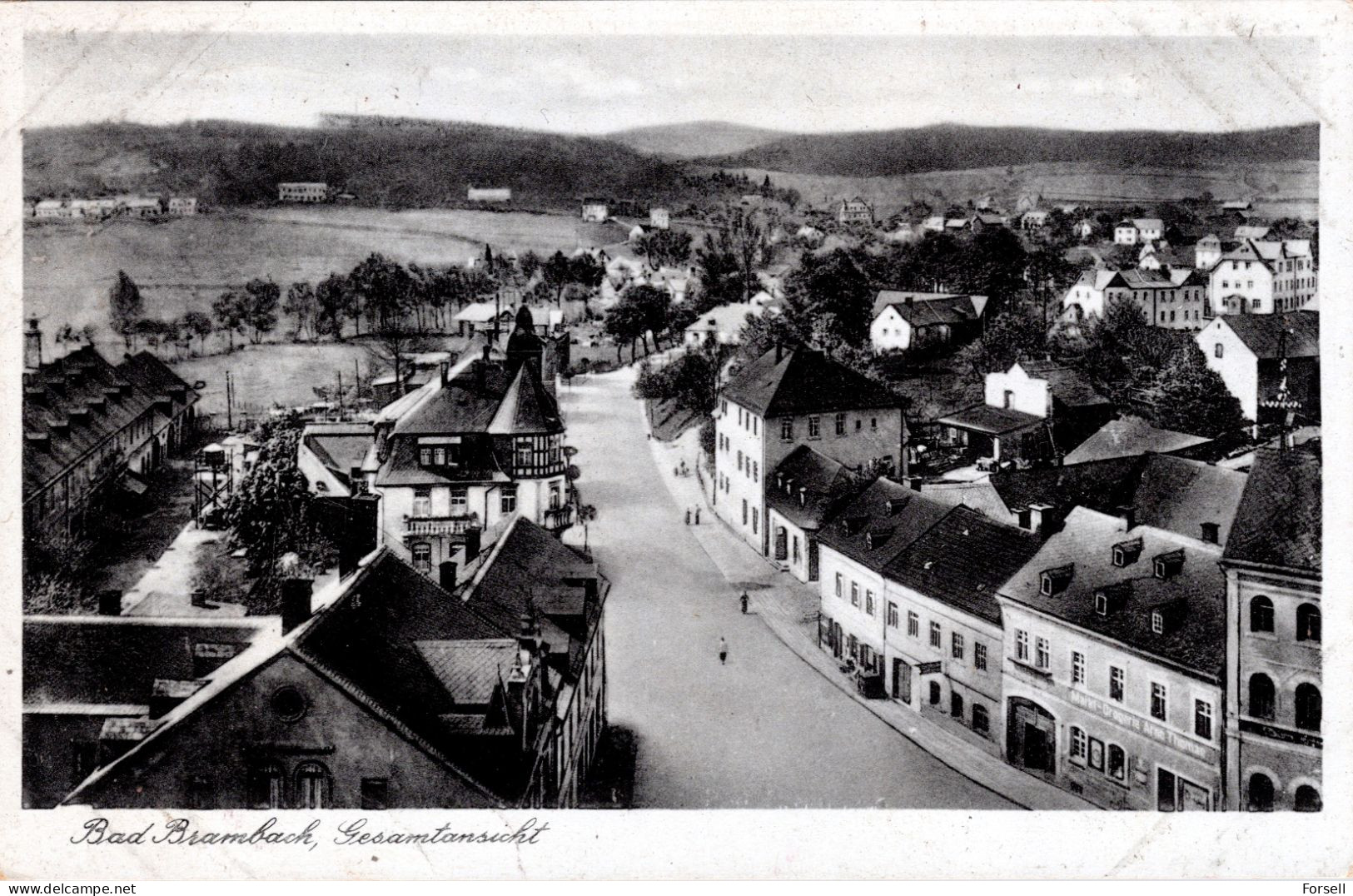 Bad Brambach , Gesamtansicht  (Sonderstempel: Radiumbad Brambach 1943) - Bad Brambach