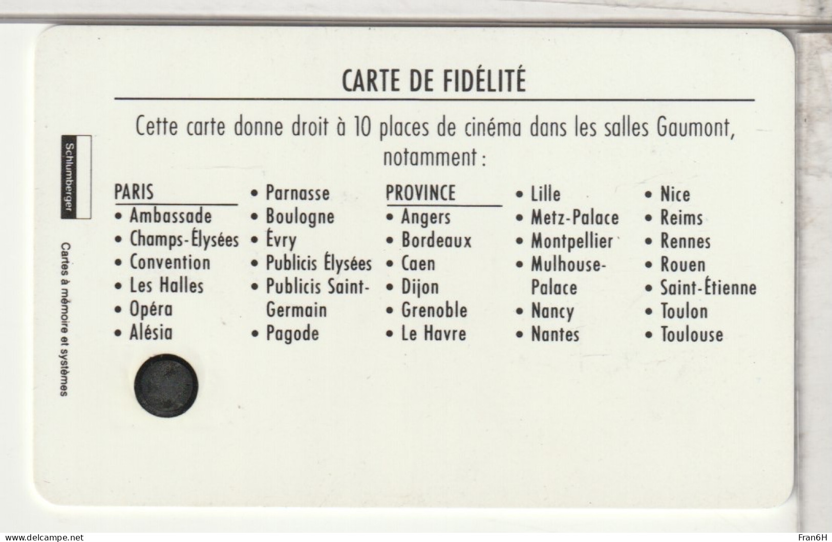 CINÉCARTE  - - Biglietti Cinema