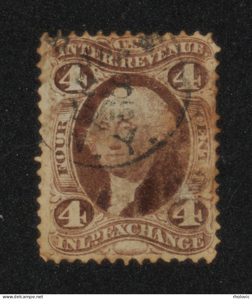 USA 1863, G. Washington, President, Express, Revenue, 4 C, Scott #R20c, Used - Steuermarken