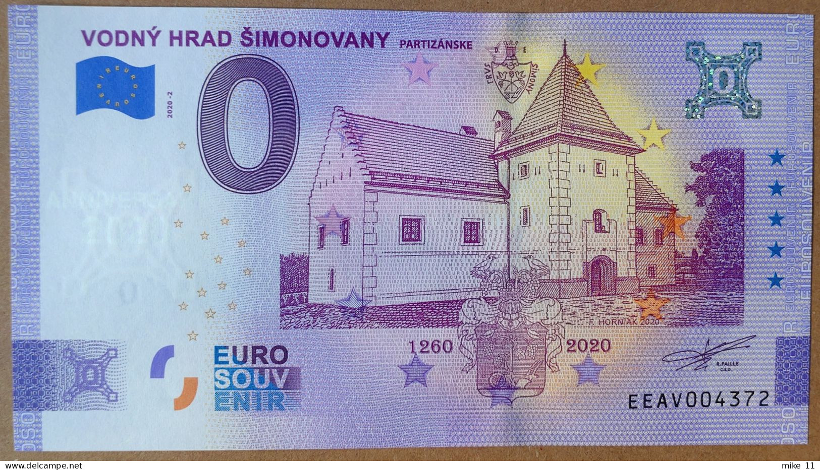 0 Euro Souvenir VODNY HRAD SIMONOVANY Slovakia EEAV 2020-2 Nr. 4372 ANNIVERSARY - Autres - Europe