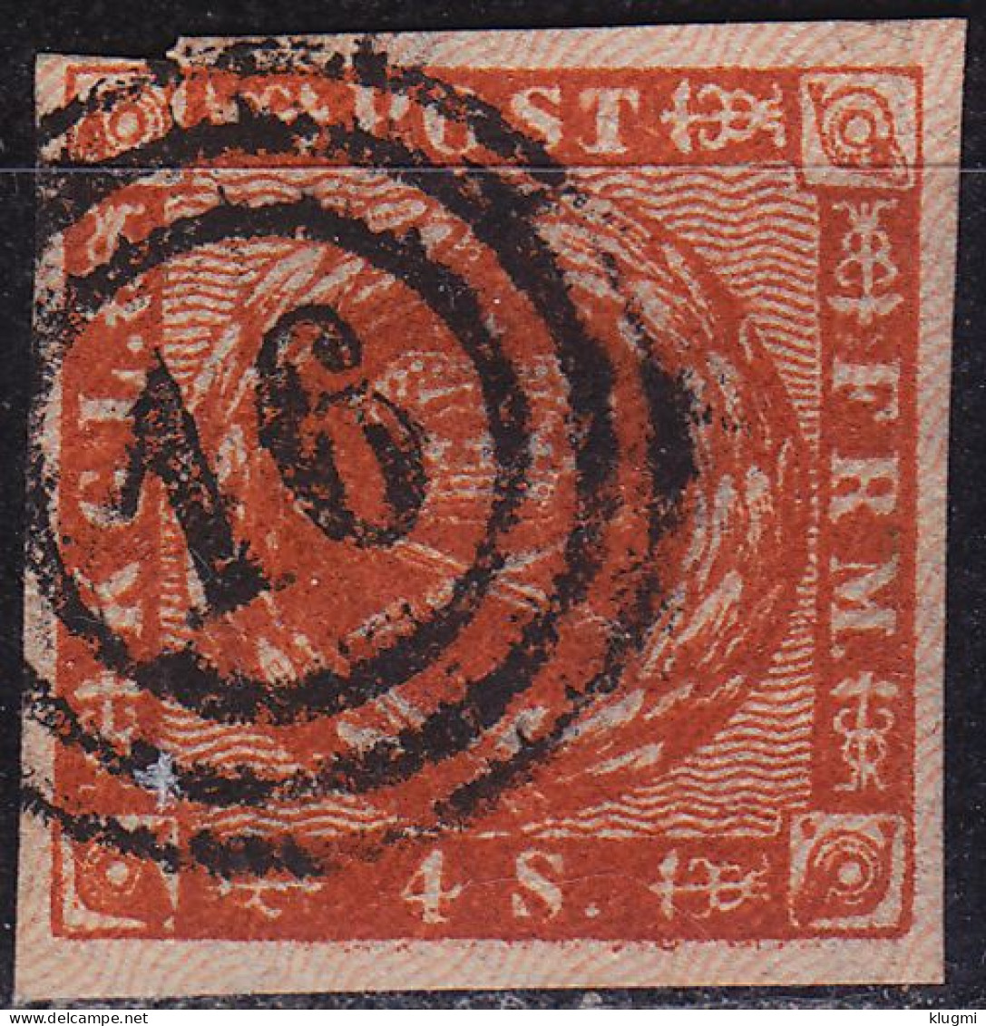 DÄNEMARK DANMARK [1858] MiNr 0007 A ( O/used ) [03] Orangebraun - Gebraucht