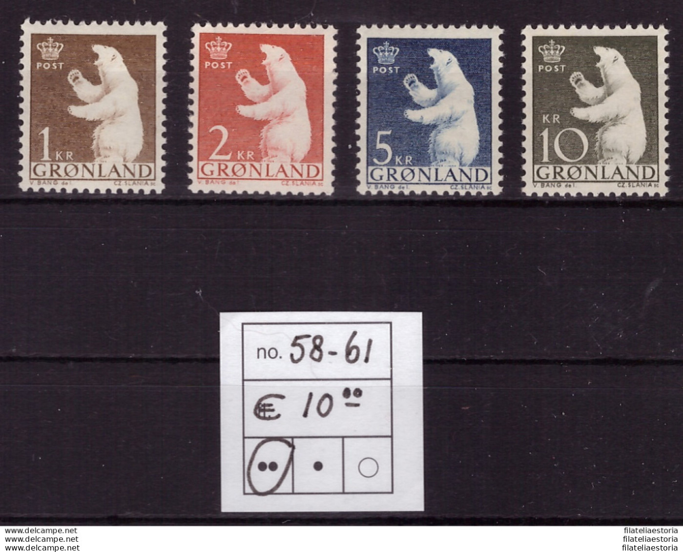 Groenland 1963 - MNH ** - Ours - Michel Nr. 58-61 Série Complète (08-028) - Unused Stamps