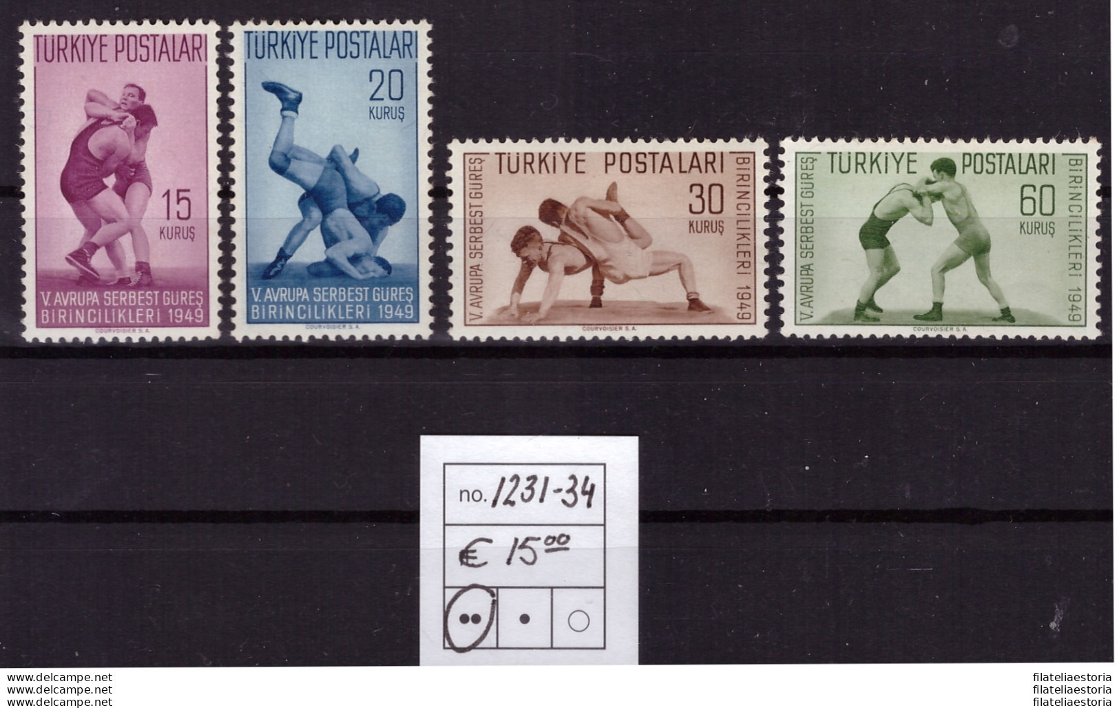 Turquie 1949 - MNH ** - Lutte Libre - Michel Nr. 1231-1234 Série Complète (08-181) - Ongebruikt