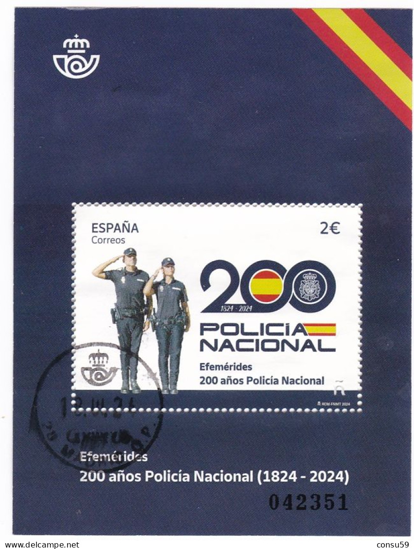 2024-ED. 5719 H.B.-Efemérides. 200 Años De La Policía Nacional- USADO - Blocs & Feuillets