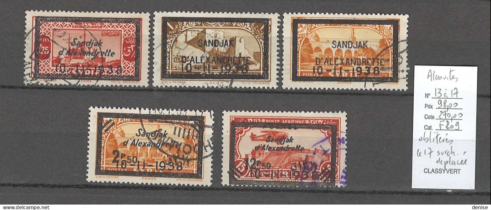 Alexandrette - Yvert 13 A 17 - Timbres De Deuil Ataturck - Oblitérés - Used Stamps