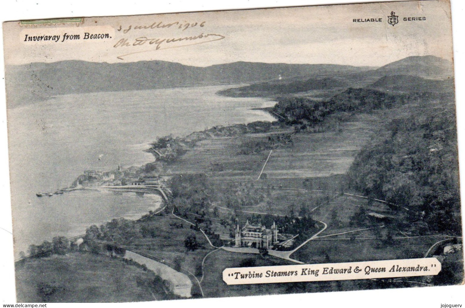 Inveraray Fron Beacon Turbine Steamers King Edward & Queen Alexandra ;écrite En 1906 - Argyllshire