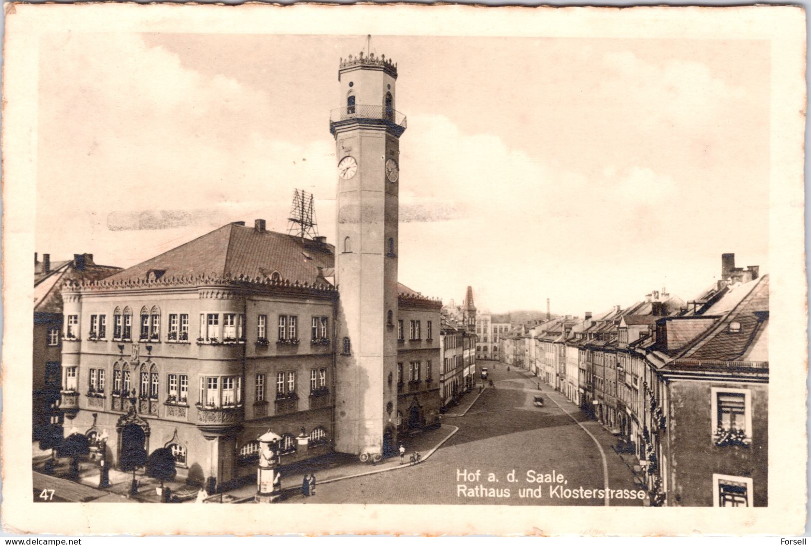 Hof A.d. Saale , Rathaus Und Klosterstrasse (Stempel: 1944) - Hof