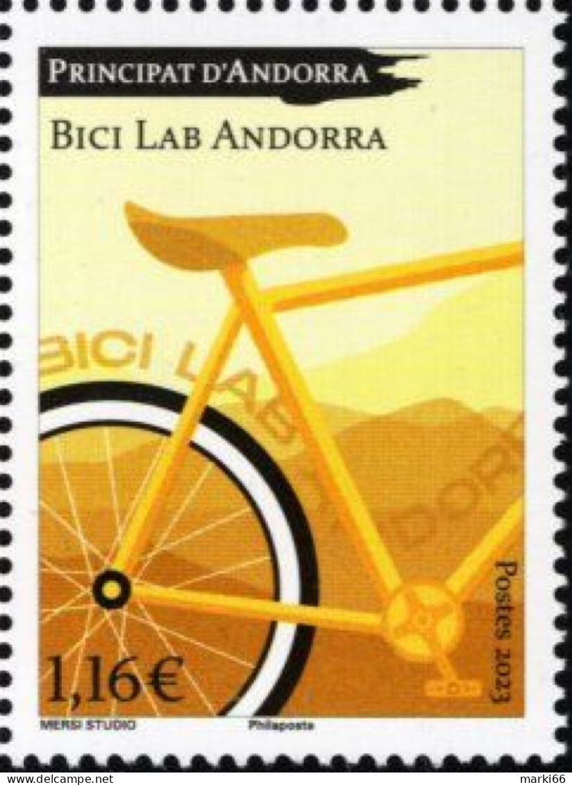 French Andorra - 2023 - Bicycle Lab Museum In Andorra - Mint Stamp - Unused Stamps