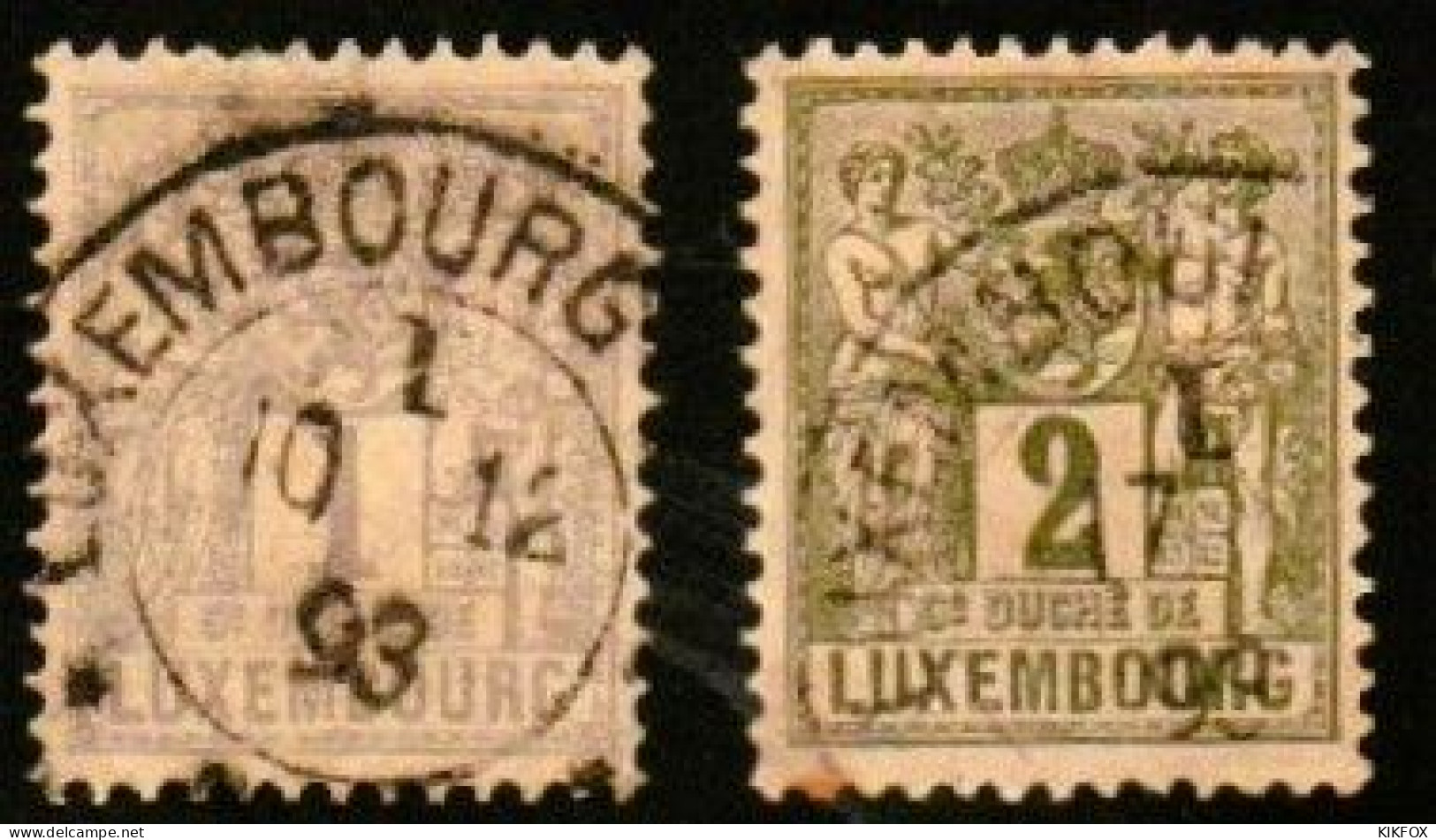 Luxembourg , Luxemburg 1882 , MI 45 + 46,  ALLEGORIE, OBLITERE, GESTEMPELT - 1882 Allegory