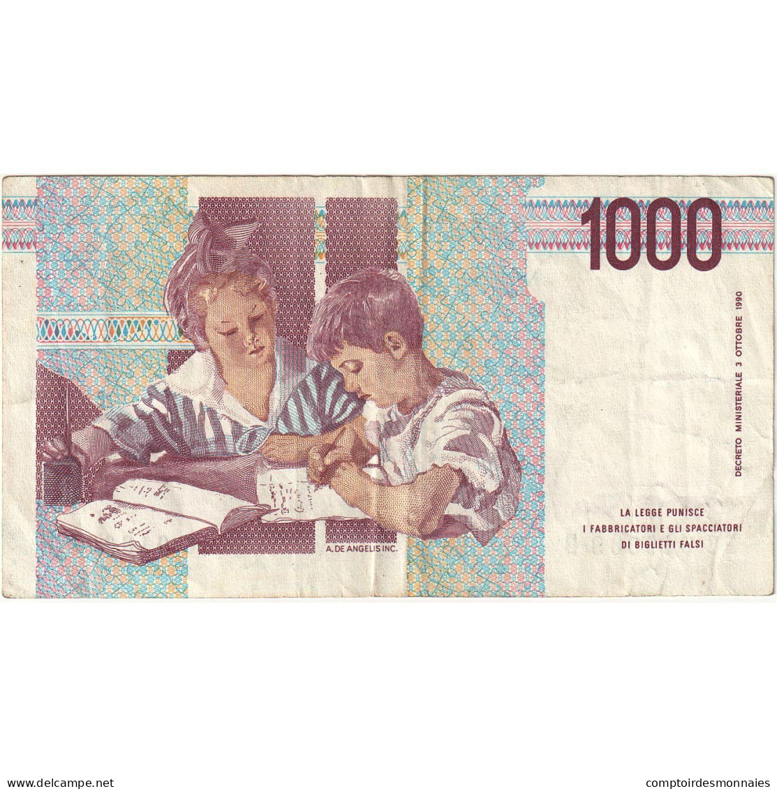 Italie, 1000 Lire, 1990-10-03, KM:114c, SUP - 1000 Liras