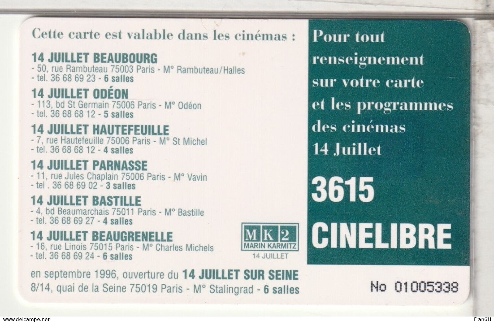 CINÉCARTE  - - Cinécartes