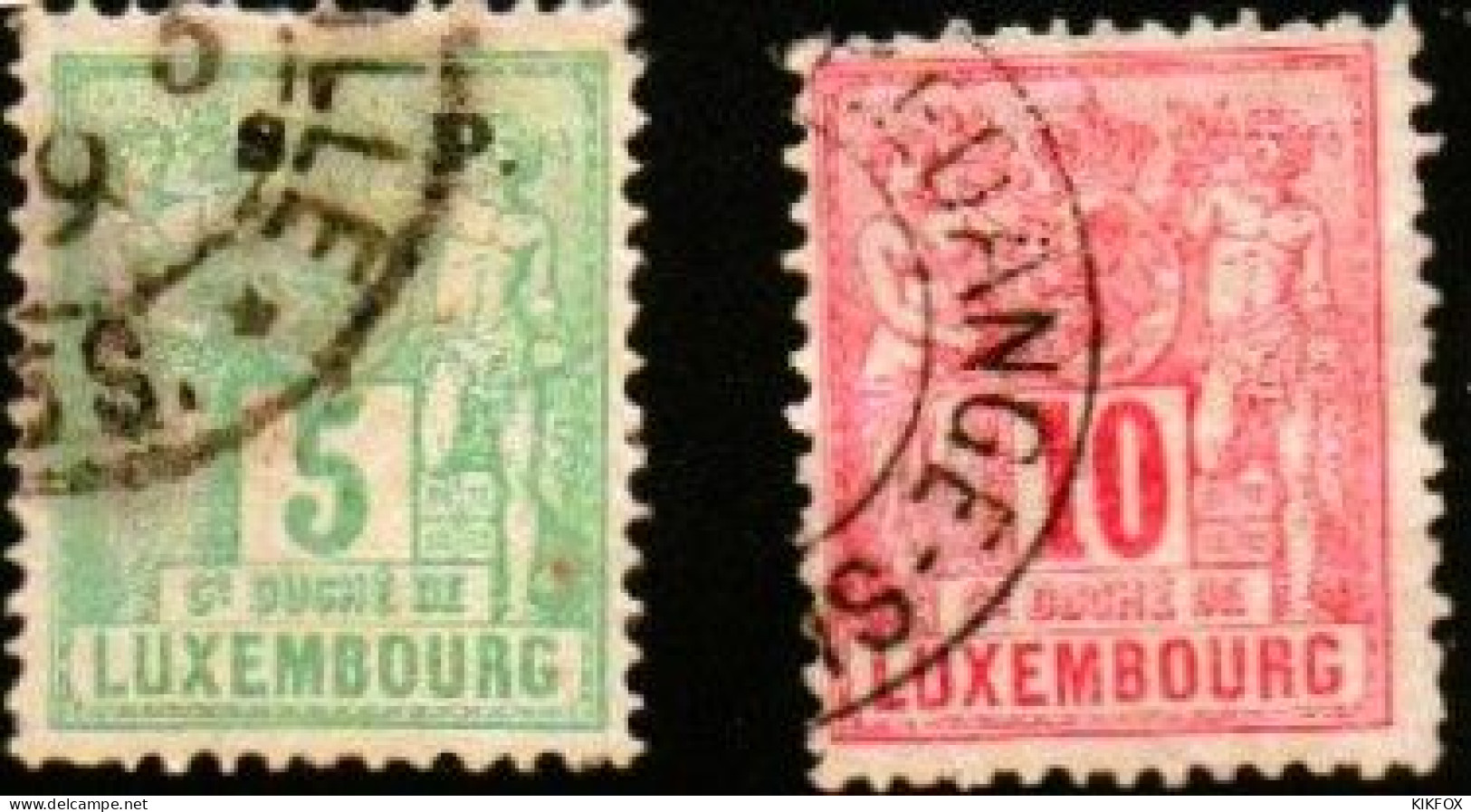 Luxembourg , Luxemburg 1882 , MI 48 + 49,  ALLEGORIE, OBLITERE, GESTEMPELT - 1882 Allegory