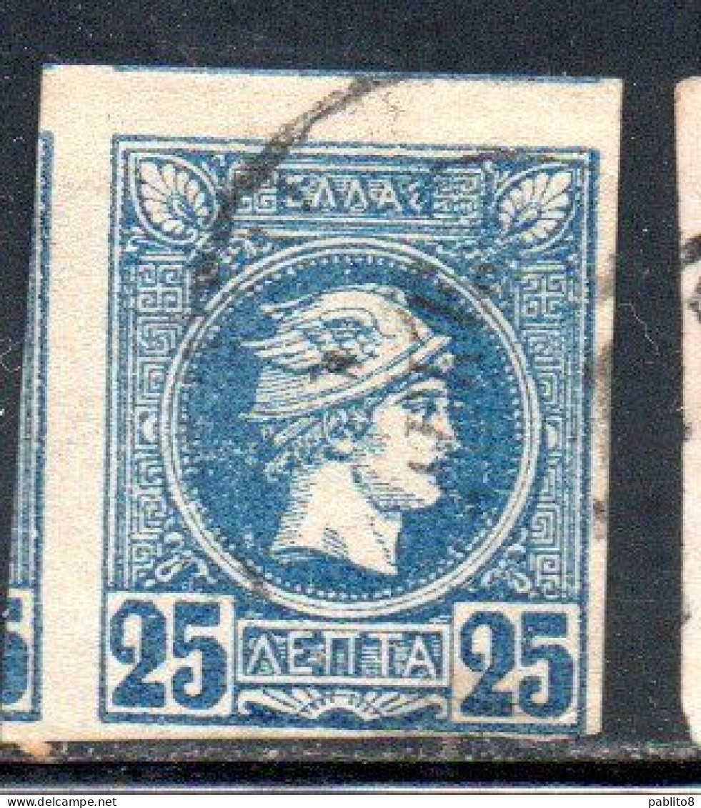 GREECE GRECIA HELLAS 1888 1895 HERMES MERCURY MERCURIO LEPTA 25l USED USATO OBLITERE' - Oblitérés