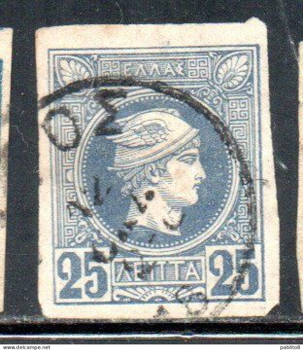 GREECE GRECIA HELLAS 1888 1895 HERMES MERCURY MERCURIO LEPTA 25l USED USATO OBLITERE' - Oblitérés