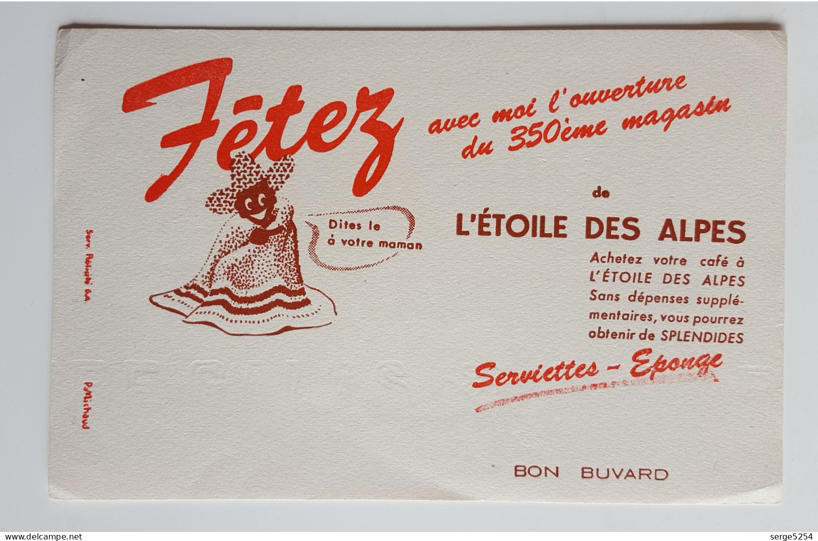 Buvard L'Etoile Des Alpes - 350ème Magasin - Serviettes éponge - Koffie En Thee