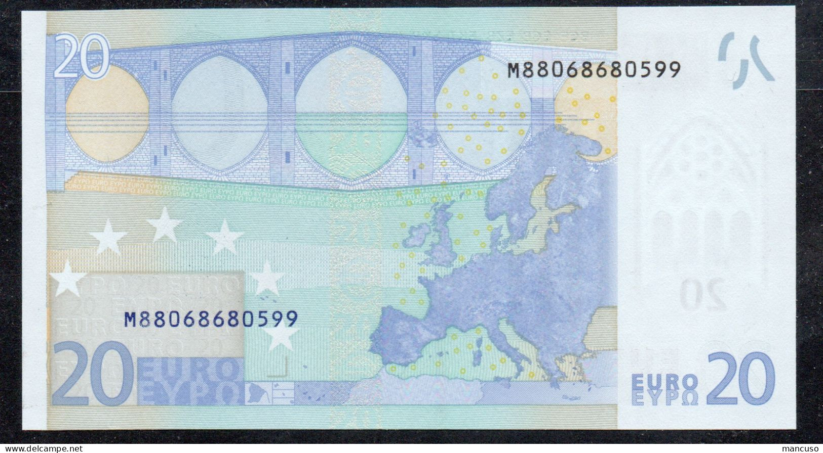 M PORTUGAL 20 EURO  U022 - DRAGHI  UNC - 20 Euro