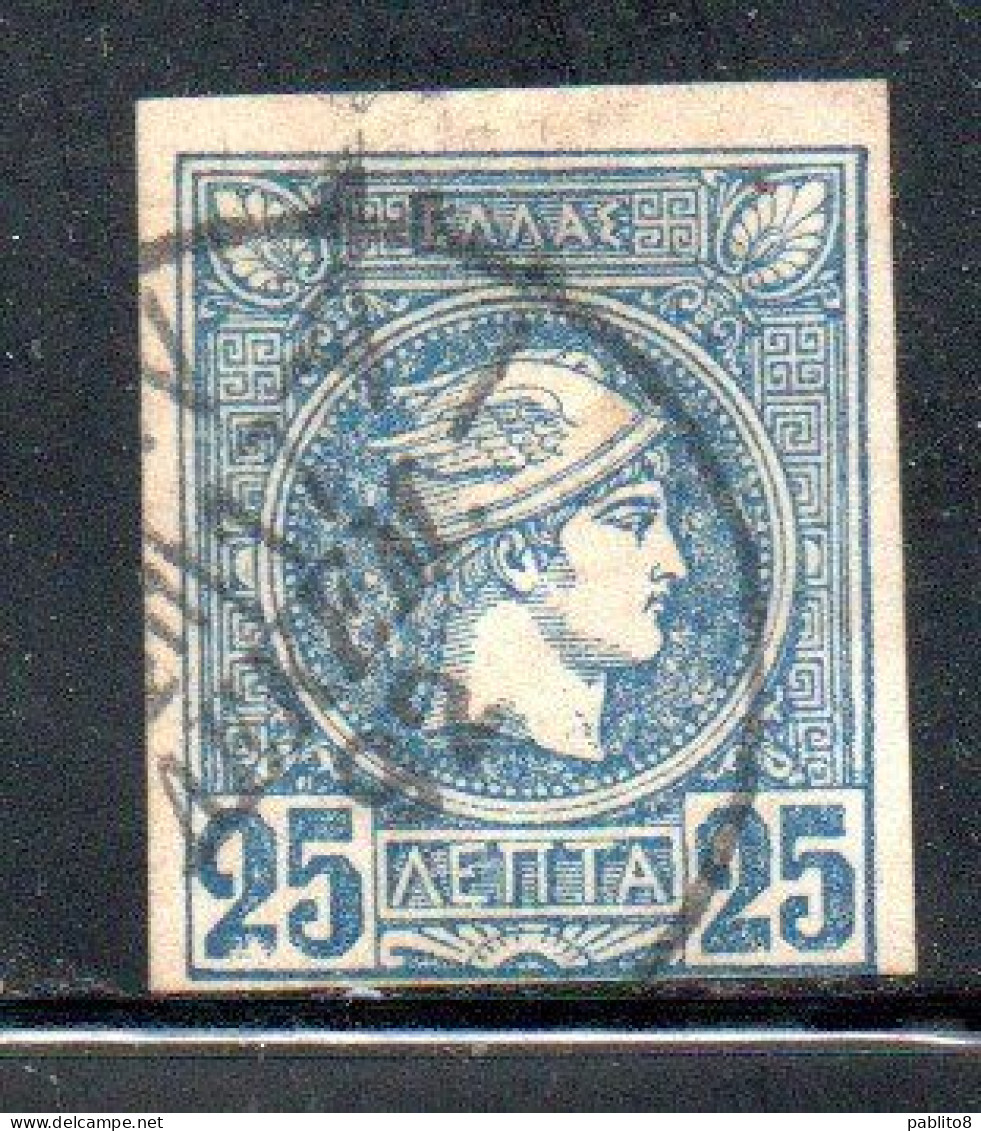 GREECE GRECIA HELLAS 1888 1895 HERMES MERCURY MERCURIO LEPTA 25l USED USATO OBLITERE' - Gebruikt