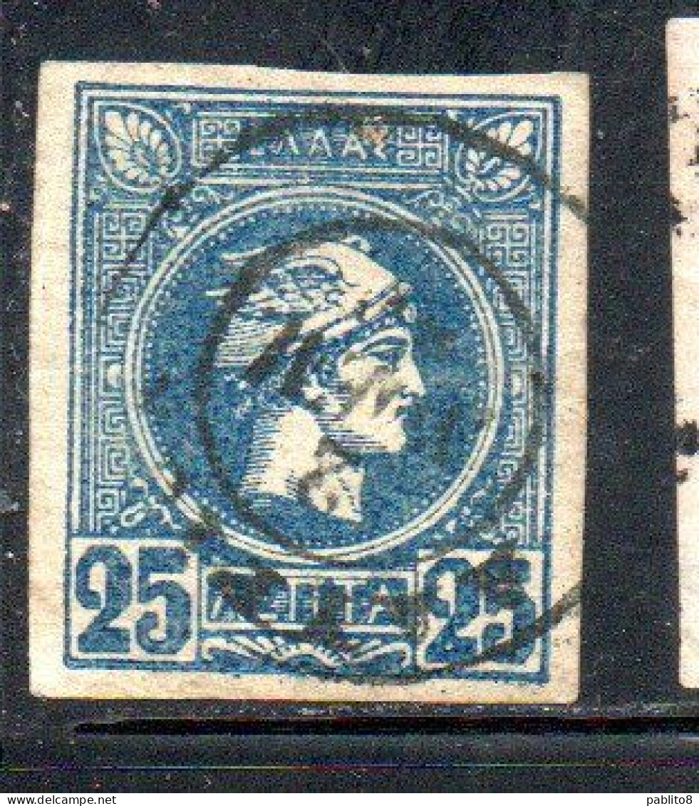 GREECE GRECIA HELLAS 1888 1895 HERMES MERCURY MERCURIO LEPTA 25l USED USATO OBLITERE' - Used Stamps