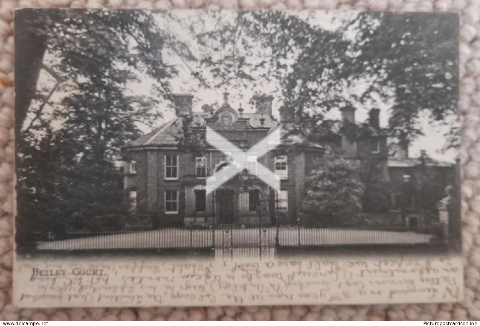 BETLEY COURT OLD B/W POSTCARD STAFFORDSHIRE - Andere & Zonder Classificatie