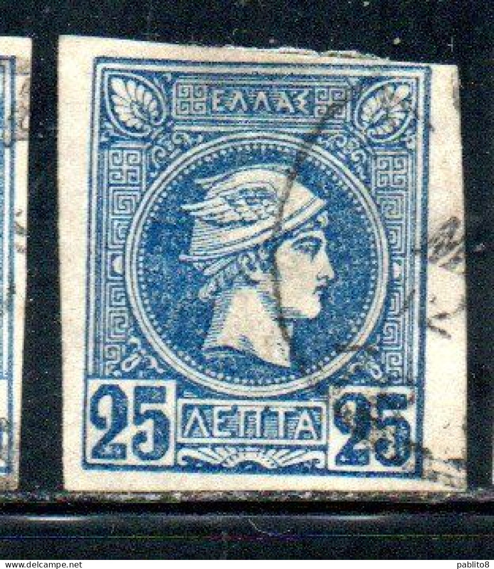 GREECE GRECIA HELLAS 1888 1895 HERMES MERCURY MERCURIO LEPTA 25l USED USATO OBLITERE' - Gebruikt