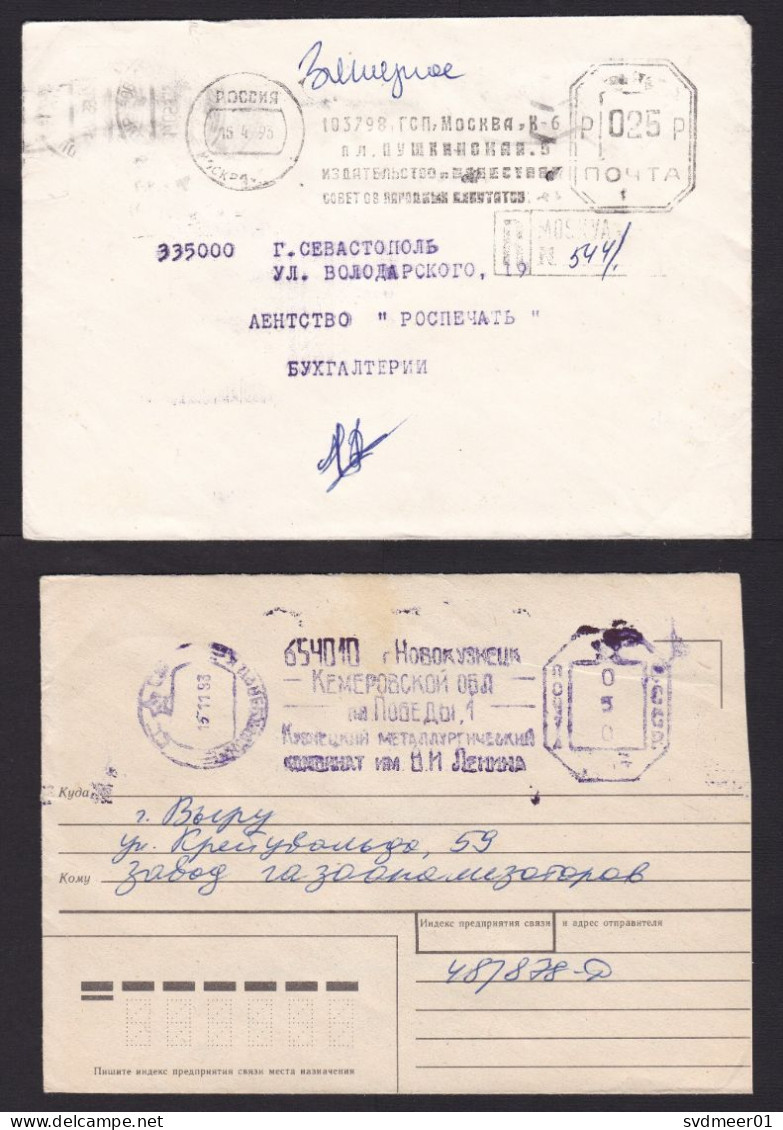 Russia: 11x Cover, 1993-1994, Meter Cancel, Partly Use Of Old USSR Ones, Inflation, Post-Soviet Chaos (minor Damage) - Covers & Documents