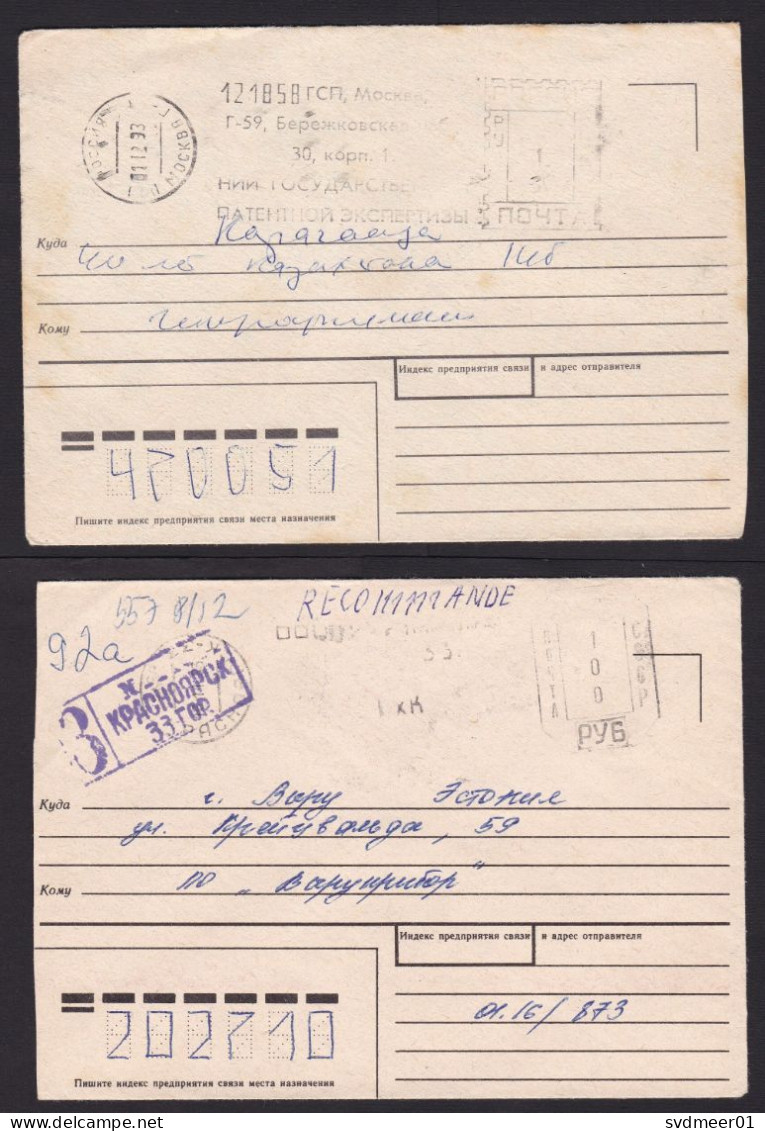 Russia: 11x Cover, 1993-1994, Meter Cancel, Partly Use Of Old USSR Ones, Inflation, Post-Soviet Chaos (minor Damage) - Brieven En Documenten