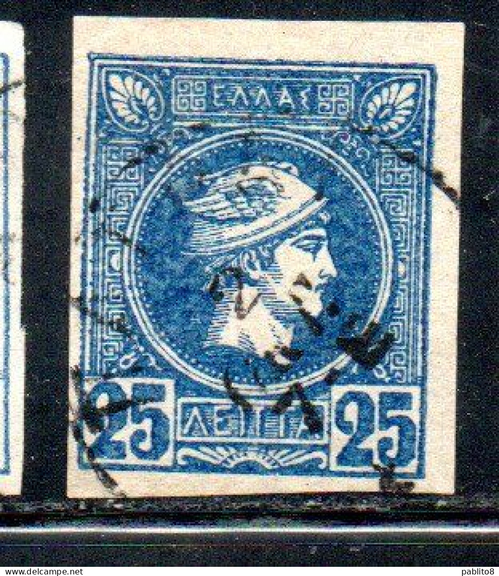 GREECE GRECIA HELLAS 1888 1895 HERMES MERCURY MERCURIO LEPTA 25l USED USATO OBLITERE' - Oblitérés